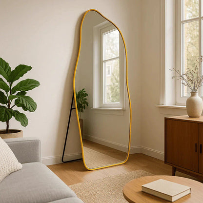 150 x 60 cm Espejo de Cuerpo Entero de Algodón Orgánico con Marco de Aluminio – Oferta Especial