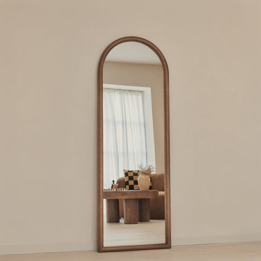 Miro Amora – Espejo de Cuerpo Entero con Marco de Madera Curvo (172 cm x 60 cm)