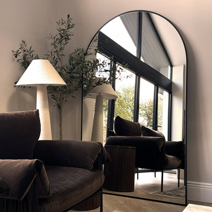 Espejo Liberty - Espejo de cuerpo entero de metal negro con diseño curvado 180cm x 110cm