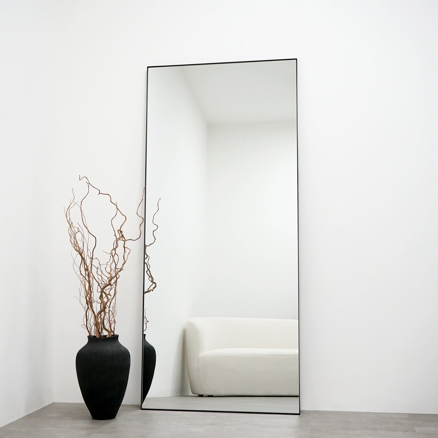 Espejo Theo - Espejo de Pared Rectangular Grande de Metal Negro 179cm x 80cm