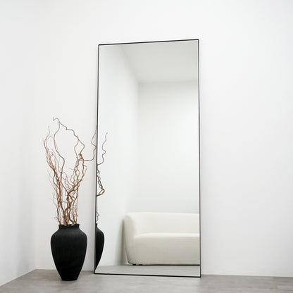 Espejo Theo - Espejo de Pared Rectangular Grande de Metal Negro 179cm x 80cm