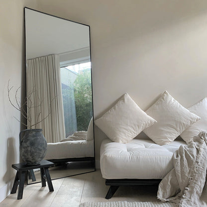 Espejo Theo - Espejo de Pared Rectangular Grande de Metal Negro 179cm x 80cm
