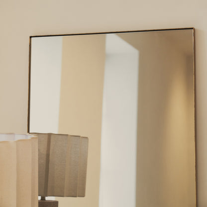 Miro Theo – Espejo de Pared Rectangular de Metal Dorado (90 cm x 60 cm)